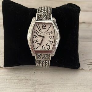 Lois Hill Swiss Made Tonneau Watch Woven Bracelet Ref LH-0071 5ATM